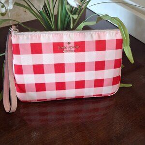 Kate Spade Chelsea Gingham Wristlet - Multi Pink/Red - NWT